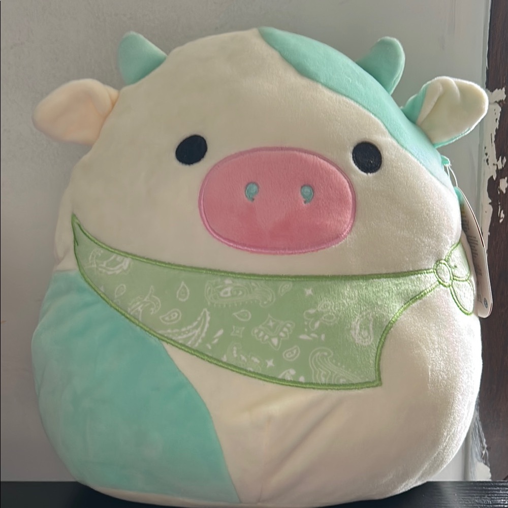 Belana Squishmallows Cow Plush - Mint and Cream